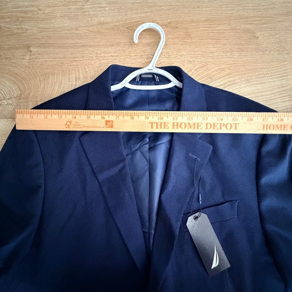 Nautica Active Stretch Suit Mens 48R Jacket 44Wx30L Pants Navy Blue Textured NWT